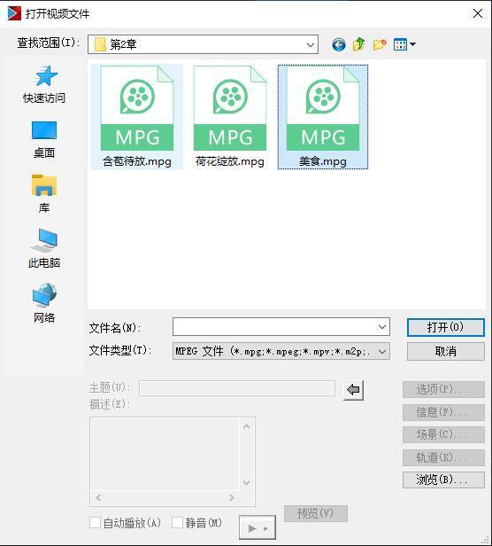 打开视频文件