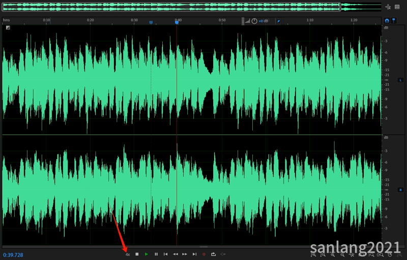 audition正向倍速播放音频