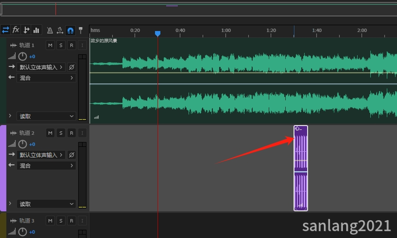 audition将音频插入到多轨的指定时间位置