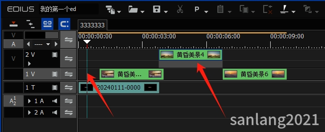 edius轨道素材间隙