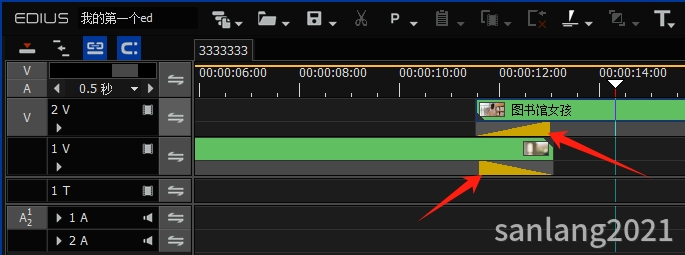 edius转场单独添加在素材里
