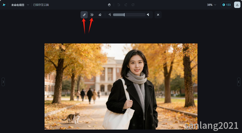 图片编辑器中消除笔选择工具