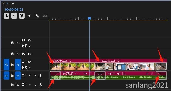 应用默认过渡到选择项效果